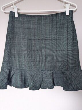 Aritzia Sunday Best Astala Plaid Peplum Mini Skirt Sz 6